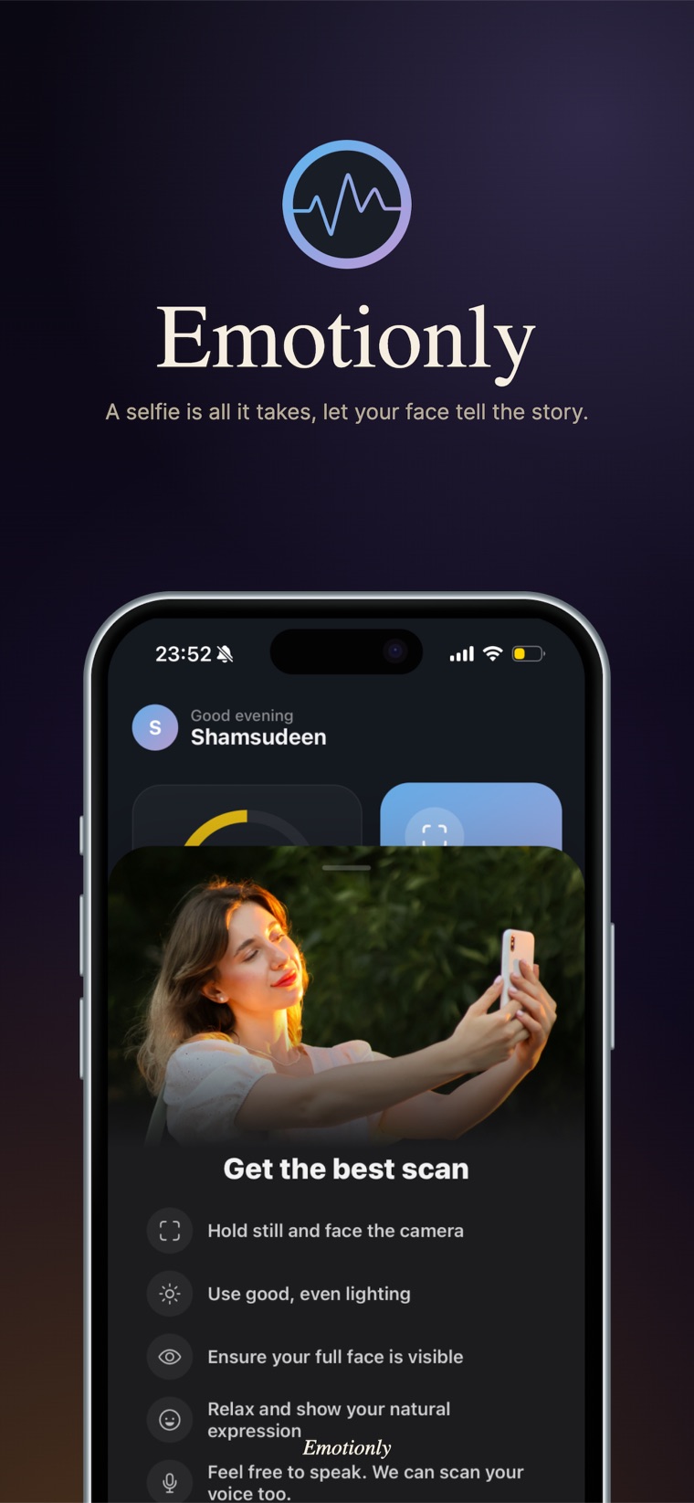 Emotionly scan guidance screen
